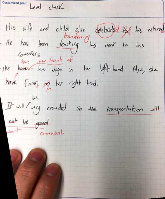 ベルリッツで講師の訂正