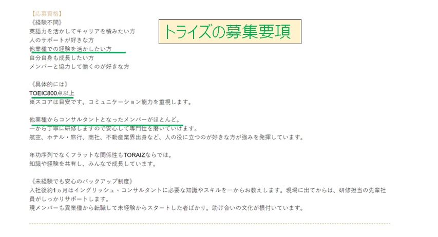 トライズの募集要項